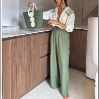 2025 nueva moda ropa de mujer, camisa estampada de manga larga + conjunto de pantalones, conjunto de dos piezas, casual relajado - details 5