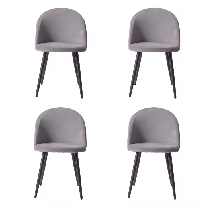 Juego de sillas de comedor de terciopelo para el hogar, set de asientos de estilo nórdico para cocina, cómoda, moderna, lujosa, diseño único, 4 unidades - 1