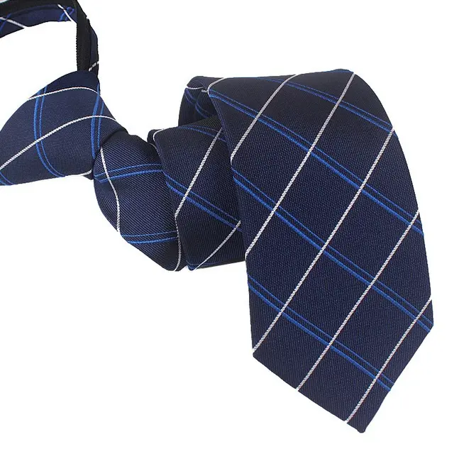 Corbata de Pegamento con Lazo Listo Material de Poliéster Diseño de Rayas Estrecha - 1