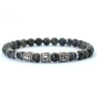 Noter Mantra pulsera Para Hombre 6mm howlita Lava ojos de tigre cuentas Braslet vikingo accesorios Pulseras Para Hombre pulsera del Tíbet - details 7