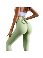 Pantalones de yoga nude sin costuras para mujer, ropa de fitness y deportes, lifting de cadera, melocotón, pajarita, sólido - details 10