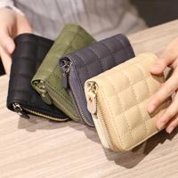 Cartera Corta para Mujer de Cuero PU Estilo Plaid con Hilo Cartera Pequeña con Cierre de Cremallera Bolsa para Tarjetas y Monedero Elegante - details 8