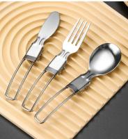 Mini cuchara, tenedor, villa portátil para exteriores, juego de cubiertos de acero inoxidable para senderismo, suministros de cocina para acampar al aire libre, 1/3 piezas - details 9