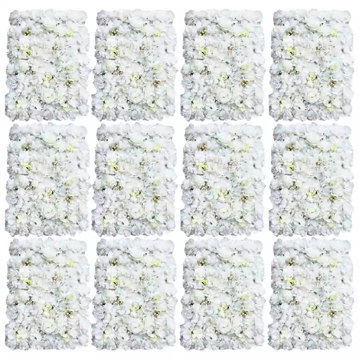 Paneles de pared de flores artificiales, telón de fondo para fiesta de boda, decoración del lugar, 12 piezas - 1