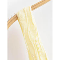 Elegante Vestido Amarillo de Lona Texturada Cuello Cuadrado A-Línea Casual de Vacaciones para Mujeres Verano 2025 - details 4