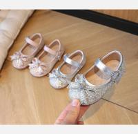 Zapatos de cuero para niñas, calzado de vestir versátil con lazo y cuentas de fondo suave, estilo princesa a la moda, novedad de otoño, 2024 - details 1