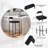 Taburetes de Cocina Altos con Resalto 2X Taburetes Cuadrados con Asiento de Terciopelo - details 4