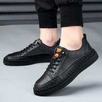 Primera capa de cuero de vaca zapatos de los hombres zapatos de cuero 2025 de los hombres de cuero genuino hechos a mano zapatos casuales de un pedal de cuero suave suela suave zapatos Doudou. - details 44