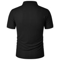 Ropa deportiva para correr para hombre, poste de pie de manga corta de alta elasticidad de verano, suéter básico de punto fino - details 15