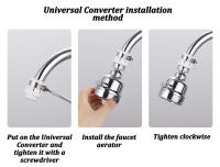 Adaptador de grifo de cocina, 3 modos, boquilla de filtro de salpicaduras, burbujeador de ahorro de agua para baño, extensor de grifo para el hogar, difusor Rotatin de 360 ° - details 11