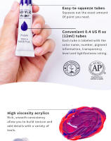 Set de pintura acrílica en tubos (12 ml) - 12/24 colores para artistas y niños - details 3