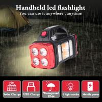 Luz LED Solar multifuncional para acampar, linterna recargable portátil brillante, adecuada para senderismo y acampada al aire libre - details 1
