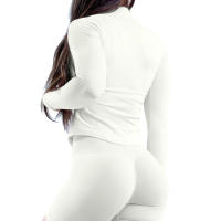 1 top de yoga para mujer con cremallera dinámica sin costuras, color sólido, ajustado, traje de fitness suave para mujer, top de yoga, gimnasio, correr, traje de ciclismo - details 10