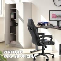 Armario Archivador Oficina en Acero, Armario Exterior e Interior con Cerradura, Armario Multiusos con 2 Puertas, 4 Estantes Ajustables y 5 Alturas, Fácil Montaje, 180x80x40 cm - Gris Claro - details 8