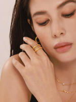 Anillo Karst Irregular de Estilo Fresco para Mujer Anillo Dedo de Oro Brillante Anillo de Boda Joyería Gifalo de Novia - details 1