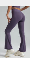 Pantalones de yoga acampanados de cintura alta con levantamiento de glúteos, leggings deportivos transpirables sin costuras para fiesta desnuda - details 4