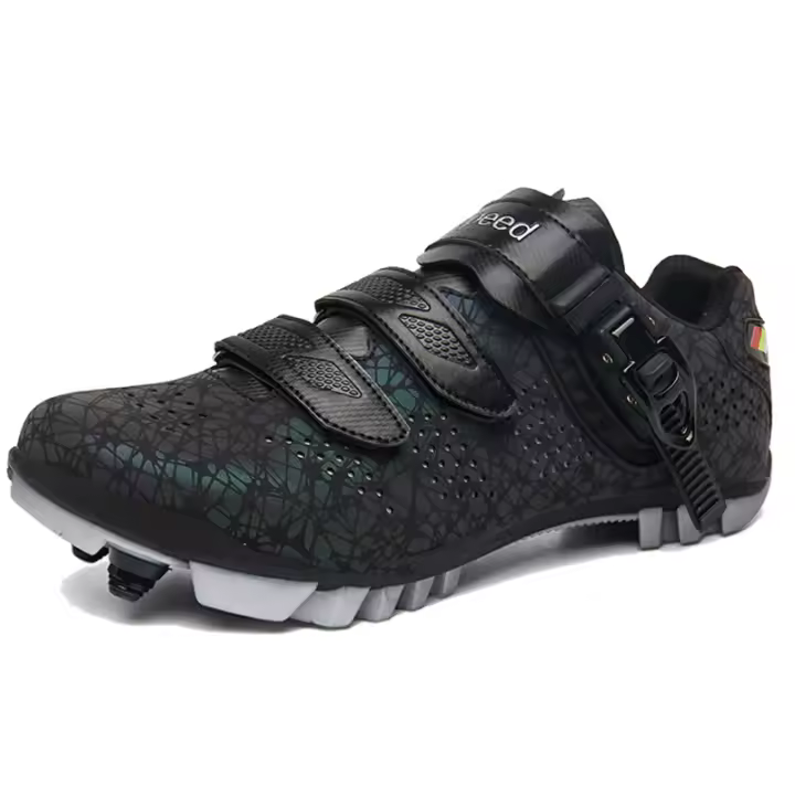 Zapatillas de ciclismo de camuflaje MTB de alta calidad para hombre, zapatillas de ciclismo para clítoris de montaña, tacos de ruta, zapatillas deportivas planas de velocidad para moto de cross, zapatos de Pedal Spd para mujer - 1