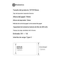 Impresora de Etiquetas Térmicas Bluetooth Portátil Pequeña, Ligera, Comodable para Imprimir Sin Tinta en Qualquier Lugar y Tiempo - details 0