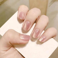24 Uds., uñas postizas cortas de color rosa, reutilizables, portátiles, cortas, redondas, para decoración diaria de uñas - details 5