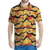 Polo para hombre con estampado 3D indígena australiano, camiseta con estampado Eico, ropa de calle, top holgado de manga corta - details 3
