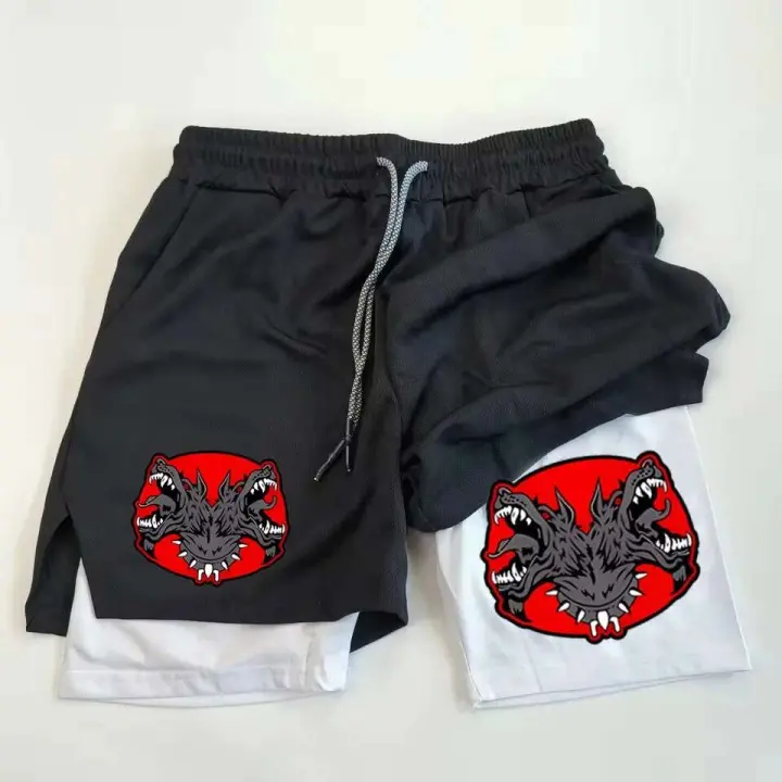 Pantalones cortos de gimnasio transpirables Anime Arcane Vi Performance Spider para hombre, pantalones cortos deportivos de verano para entrenamiento y trotar - 1