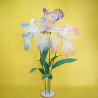 Iris Artificial de 60cm, gasa gigante, cabeza de flor grande, Iris simulado, paisajismo de boda, pétalos esponjosos, flor de hilo, adorno espacial - details 11