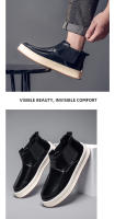 Botas Chelsea versátiles de alta gama, zapatos casuales de suela blanda de cuero de moda para hombre - details 12