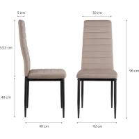 Sillas de Comedor de 4 Piezas Elegantes Resalto Alto, Asiento Ergonómico, Diseño con Costuras Decorativas Material de Piel Sintética, Estructura de Acero - details 30