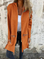 Chaquetas con capucha para mujer, abrigos de color sólido, sudaderas con capucha para mujer, moda de otoño - details 1