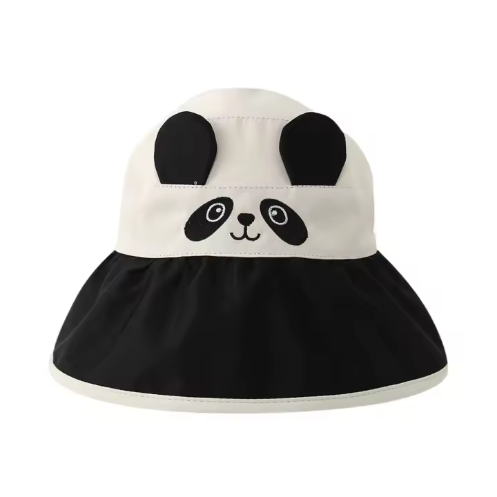 Gorro con protección solar para chico de dibujos animados, protección UV ajustable, gorro de playa para verano, protección del cuello, sombrero de copa vacío, sombrero para el sol para niños y niñas - 1