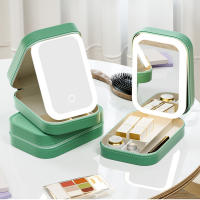Bolsa de cosméticos con espejo LED para mujer, organizador de maquillaje multiusos, bolsa de aseo de PU, organizador de viaje y uso diario - details 1