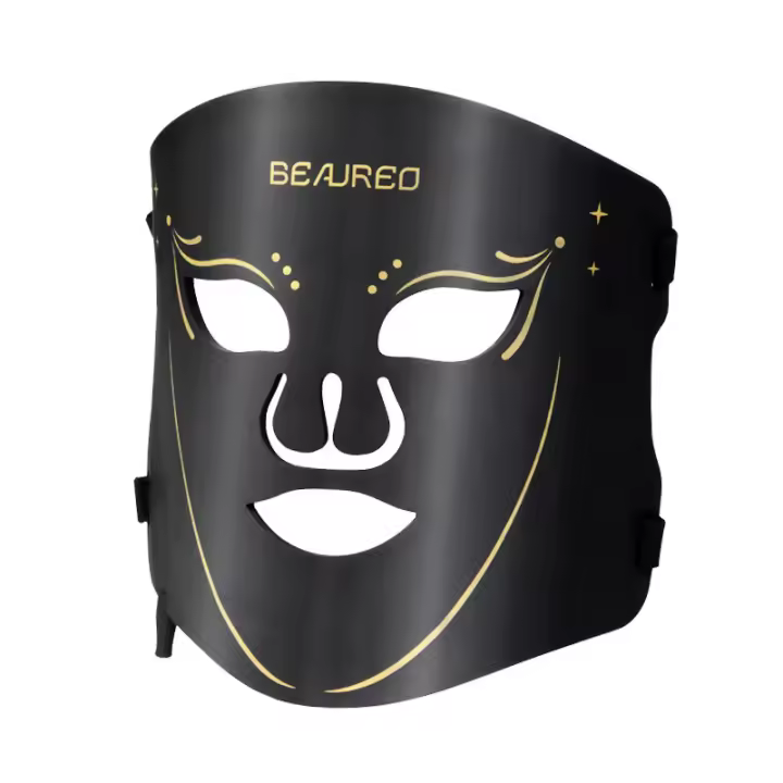 Máscara de luz roja para la cara, máscara de luz facial de 7 colores, cuidado de la piel facial en casa, silicona suave, ligera y plegable - 1