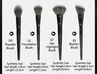 Cepillo De Maquillaje De Precisión Para Polvo Negro Número 59 Cepillo De Maquillaje Para Rubor Y Bronzador Cabeza Redonda Herramienta Cosmética Suave De Madera Y Pelo Sintético - details 3