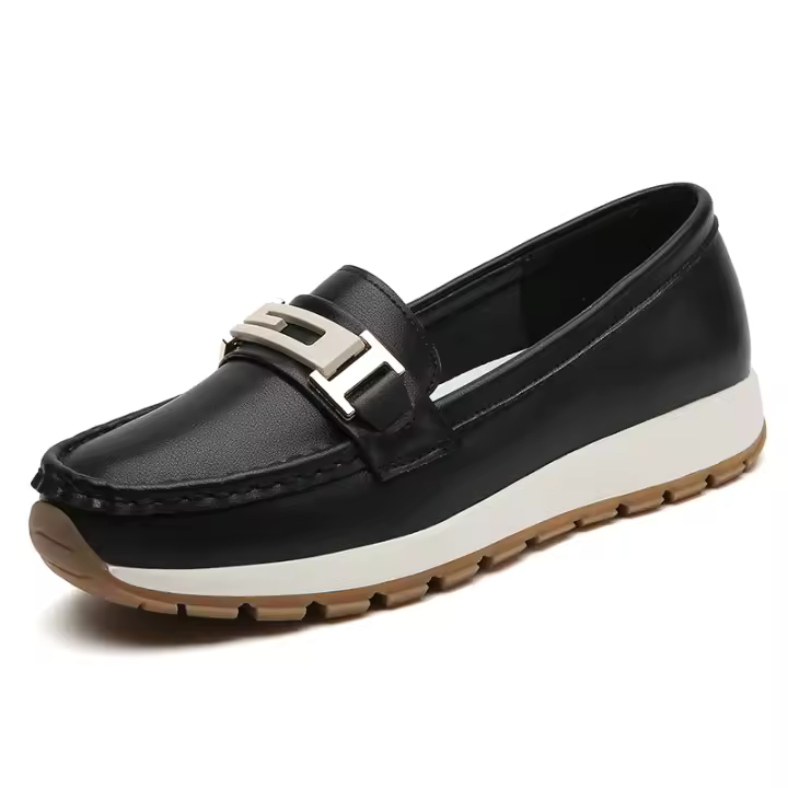 Zapatos casuales de negocios para mujer Mocasines cómodos y ligeros Zapatos planos de trabajo sin cordones - 1