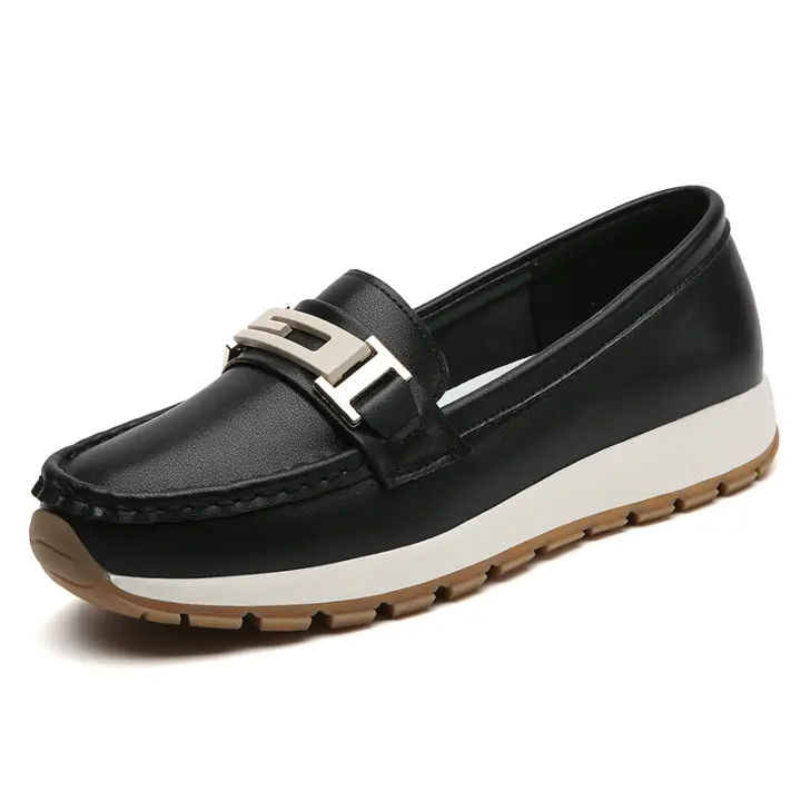 Zapatos casuales de negocios para mujer Mocasines cómodos y ligeros Zapatos planos de trabajo sin cordones - 1