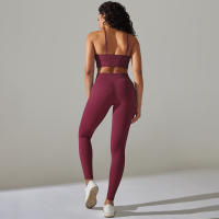 Hamidou-Conjunto de ropa deportiva de dos piezas para mujer, Leggings de cintura alta para gimnasio, Top corto, trajes deportivos de Fitness, ropa deportiva con lavado ácido - details 28