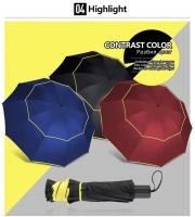Paraguas grande de doble capa para hombre y mujer, sombrilla resistente a la lluvia y al viento, portátil, 3 pliegues, 130cm - details 7