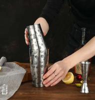 Juego de latas Boston con coctelera de cola de barra con patrón grabado - 800 ml y 500 ml - details 5