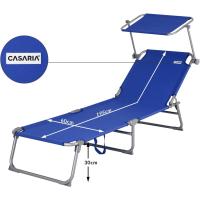 Tumbonas de Jardín Playa Relajación Sombrilla Plegable 195x60x30cm hasta 150Kg Acero Piscina - details 11