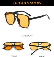 Gafas de sol estilo aviador retro para mujeres y hombres, clásicas de los años 70, montura cuadrada, lentes de sol vintage - details 8