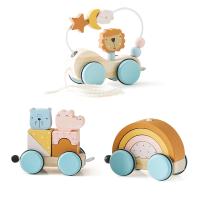 Juguetes Montessori de madera, bloques de animales, estrellas, Luna, tren envolvente, juguete de apilamiento de coordinación - details 1