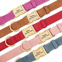 Collar perro personalizado, collares cuero PU perros, collar mascotas con hebilla de Metal personalizado gratis para perros - details 9