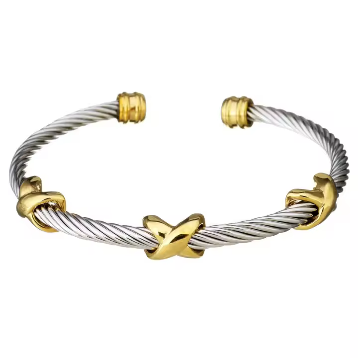 Pulsera de Maple Inoxiable y Titanium Diseño de Mezclas de Cuerdas y Forma 8 Ajustable Estilo Ins - 1