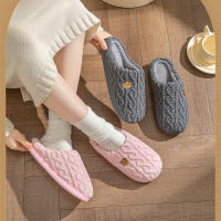 Zapatillas de algodón para mujer otoño e invierno nuevo interior hogar antideslizante hogar pareja zapatillas de lana invierno para hombre - details 11