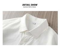 Camisa blanca de manga corta informal de verano para hombre, 100% algodón puro para hombre, talla grande - details 3