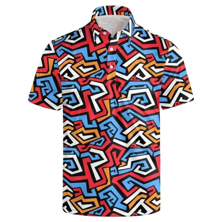 Polo hawaiano clásico, estampado 3D para hombre, camiseta de manga corta con botones, streetwear, estilo retro de los años 80 y 90 - 1
