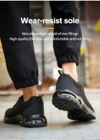Zapatos de seguridad laboral antideslizantes con puntera de acero para hombres, a prueba de pinchazos, transpirables - details 10