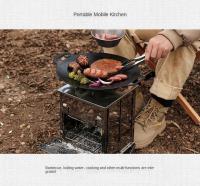 Mini leña de acero inoxidable para acampar, hacer picnic, estufa de carbón plegable, parrilla de barbacoa calentada al aire libre - details 1