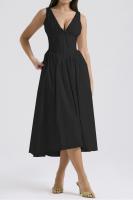 2025 nuevos modelos de primavera y verano, vestido de tirantes ajustado, vestido de temperamento con cuello en V estampado informal europeo y americano - details 17