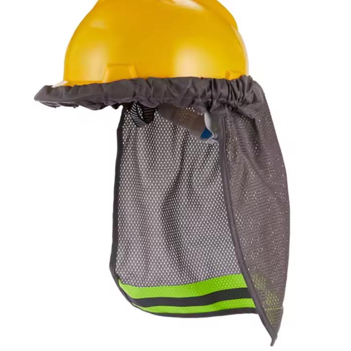 Casco de seguridad de tela de malla, cubierta para casco con sombrilla, cubierta reflectante para sombrero, protección UV, protector reflectante para el cuello - 1